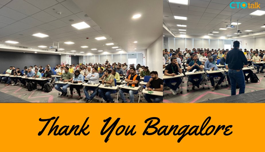 Thank you Bangalore for being such an amazing and an interactive audience. What an overwhelming response from you all with @FreshworksInc We can't wait to host you all in another exciting talk soon. Be right back!!

Until then, Let's Keep Talking Tech.

#CTOtalk #techtalk