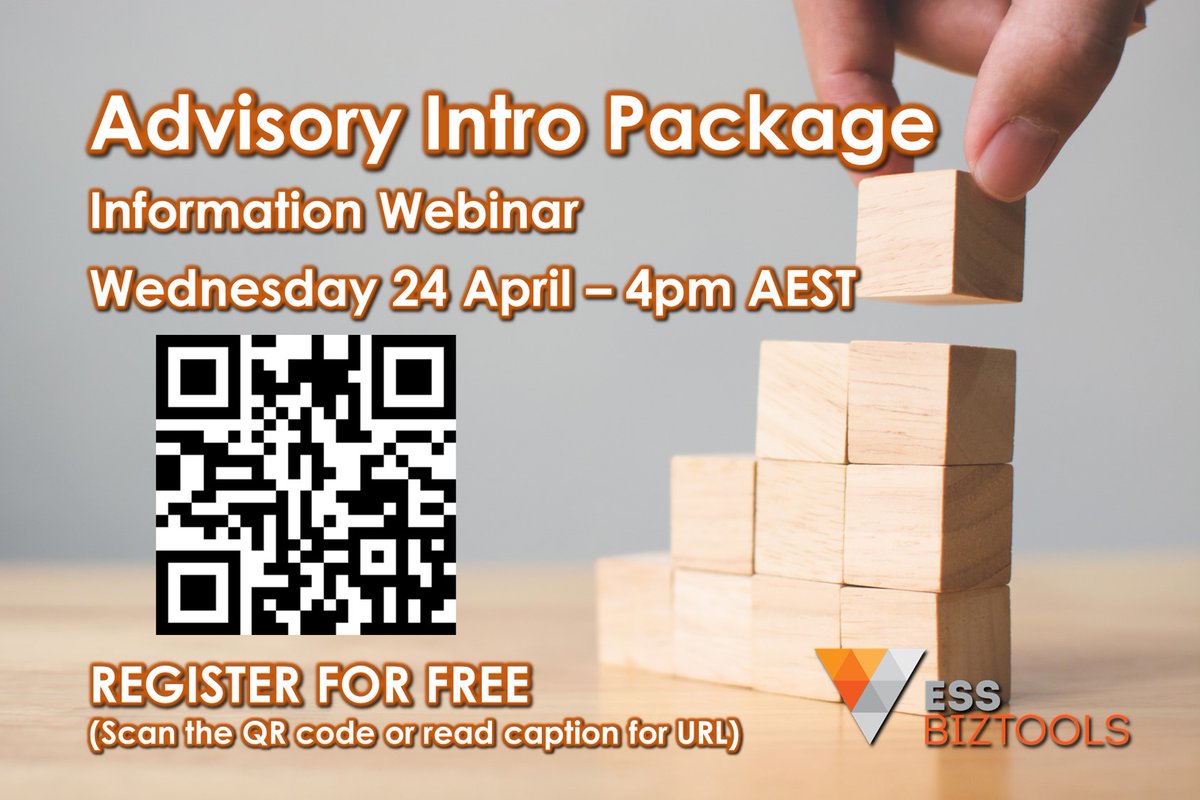 There’s still time to register to our complimentary webinar, to be held tomorrow at 4pm AEST. We will provide an overview of the all-new Advisory Intro Package.

REGISTER HERE: tinyurl.com/3rwdx9r4

#accountants #bookkeepers #businessadvisory #virtualcfo #webinars