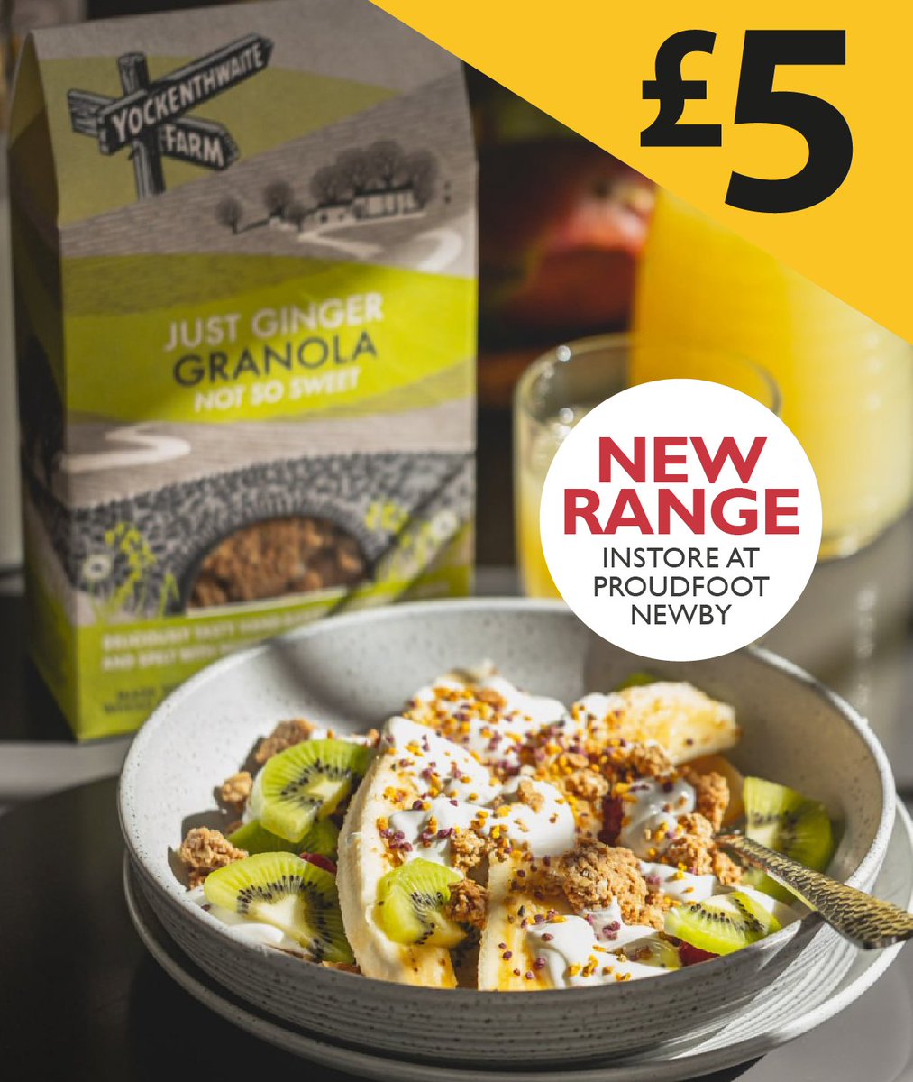 New range in store, fresh from the heart of the Yorkshire Dales 🥣 Start the day with a bowl of @Yockgranola own-recipe Ginger Granola 475g, bursting with delicious flavour to fuel you through your day. Available at our Proudfoot Newby store for just £5 while stocks last.