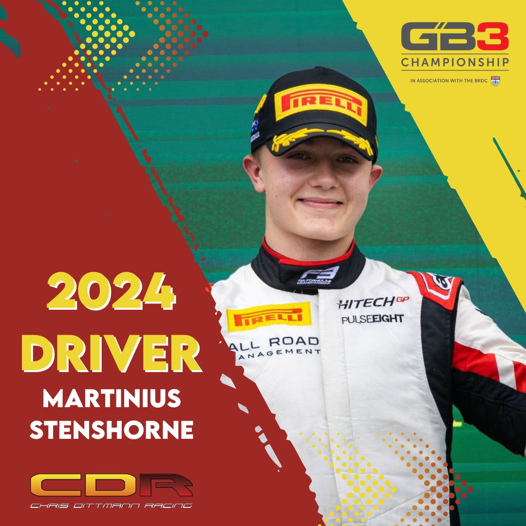 We are delighted to announce that @Formula3 race-winner Martinius Stenshorne will be joining us this weekend in the @GB3Championship at Silverstone! Here's the full story: chrisdittmannracing.co.uk/fia-formula-3-…