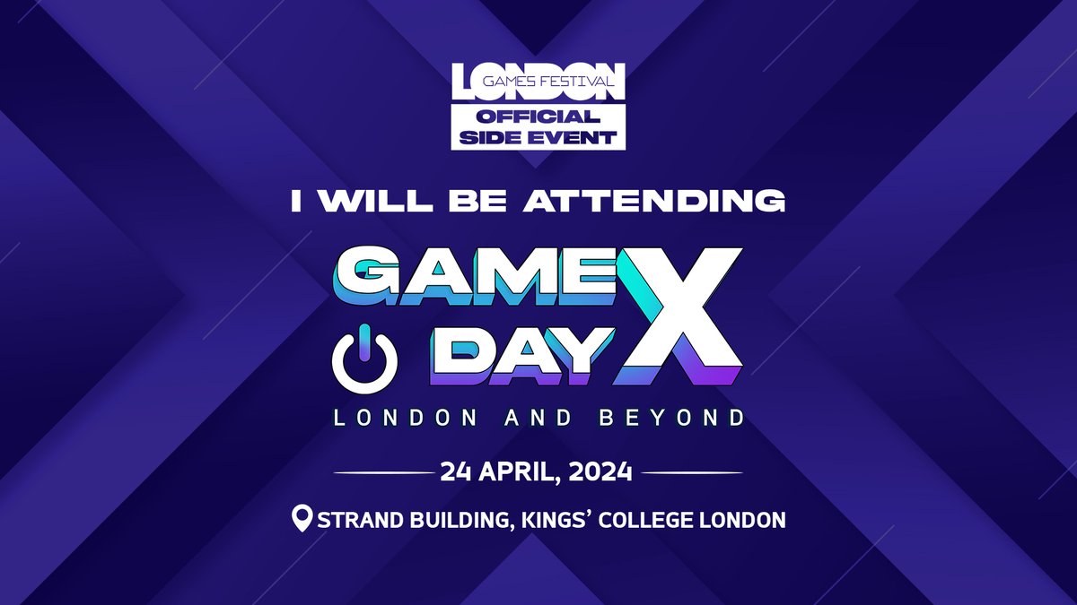 I will be attending Game Day X in London this week, as part of @londongamesfest. See you there! 🥳