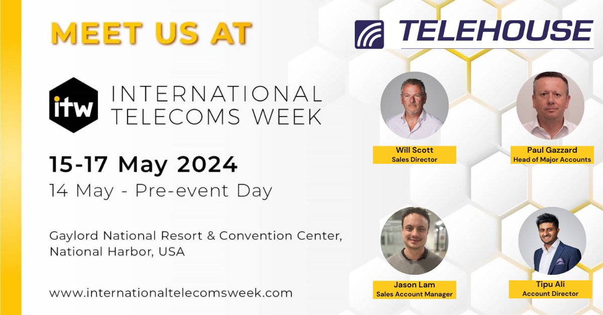 Telehouse is once again sponsoring @ITW_Telecoms in Washington! 🙌 We can't wait to connect with industry leaders and explore opportunities for collaboration. Will you be there? Book a meeting in advance here 👉 bit.ly/3UpCWNF