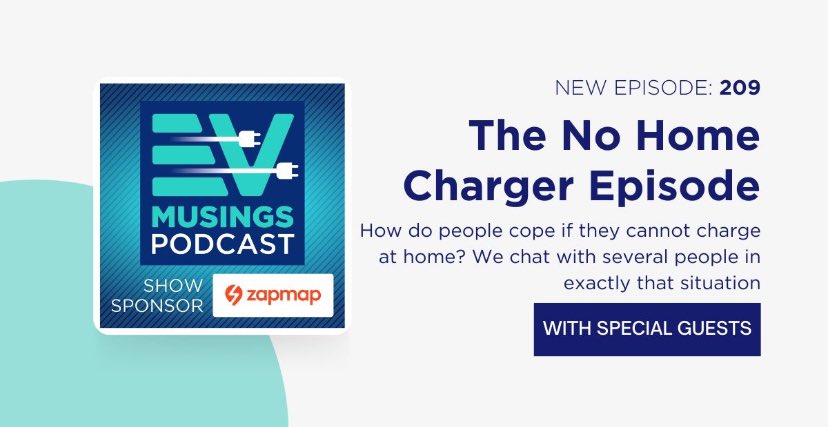In this week’s episode we chat with EV drivers who don’t have home charging. - is it inconvenient? - what are the pitfalls? - is it worth getting an EV if you’re in that situation? Episode is released at 17:00 BST today Evmusings.com/listen