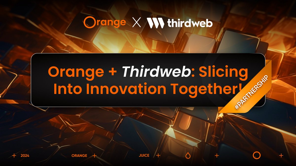 🍊Orange + Thirdweb: Slicing Into Innovation Together🍊

We're thrilled to peel back the curtain on our latest collaboration with @thirdweb! 
This #partnership is all about empowering the brilliant minds building on the #Orange network with even juicier tools to create their