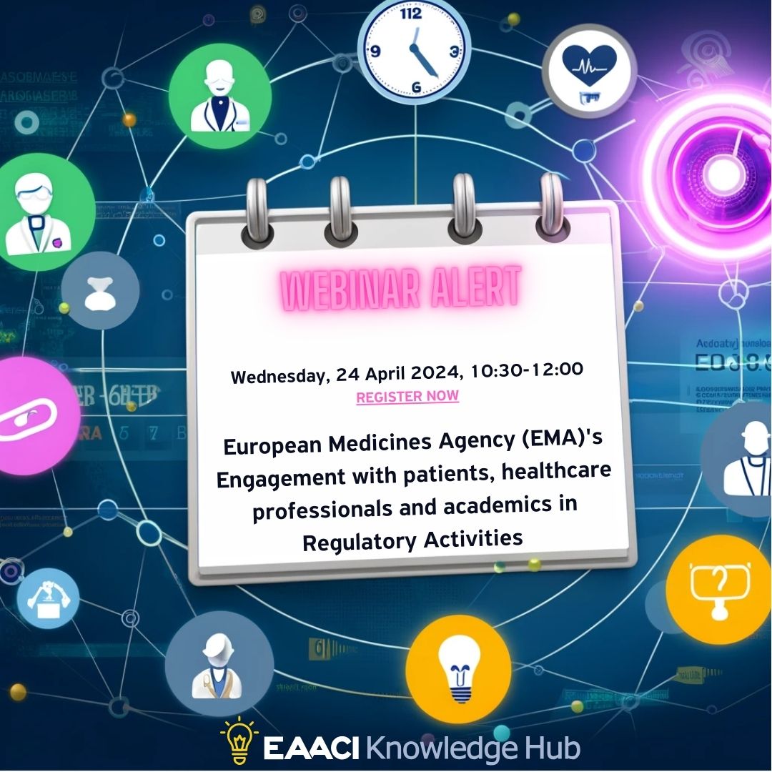 🌟 REGISTER NOW: EMA's Engagement with Patients, Healthcare Professionals, and Academics in Regulatory Activities 🌟

📅 Date: Wednesday, 24 April 2024
⏰ Time: 10:30 – 12:00 CET
🔗 Secure your spot! ow.ly/8FaX50RkSeR 

#EMAWebinar #AcademicCollaboration #PatientEngagement