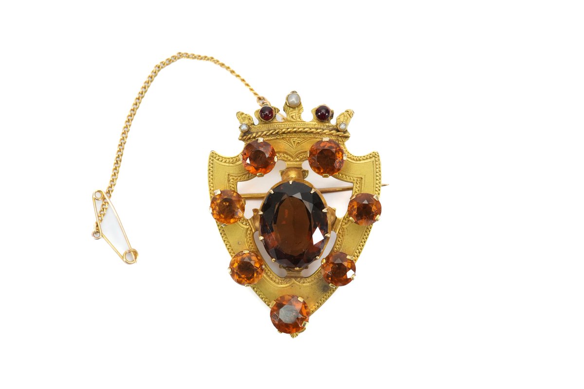 SOLD for £240 in this month's Sale: Lot 134 Victorian 14ct Gold Citrine Brooch. Now consigning for next Sale 9 May. #victorian #victorianbrooch #goldbrooch #citrine