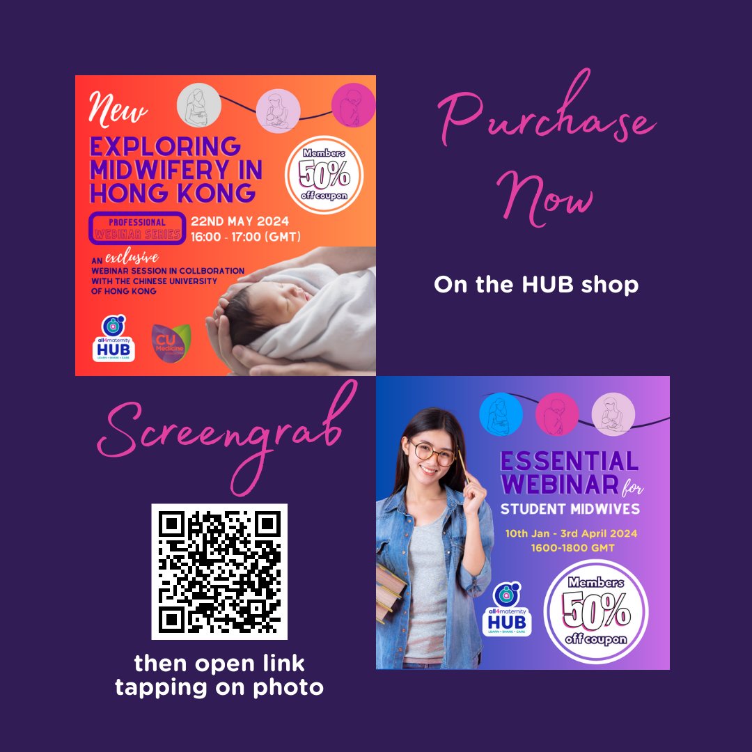 ➡️ @All4Maternity members get 50% off all our webinars! ➡️ If you're not a member, you will automatically become one when you purchase a webinar series! 💡 Stay up-to-date 💡 Stay inspired 💡 Stay connected 💡 Stay informed Visit the HUB shop now 👉 hub.all4maternity.com/product-catego…