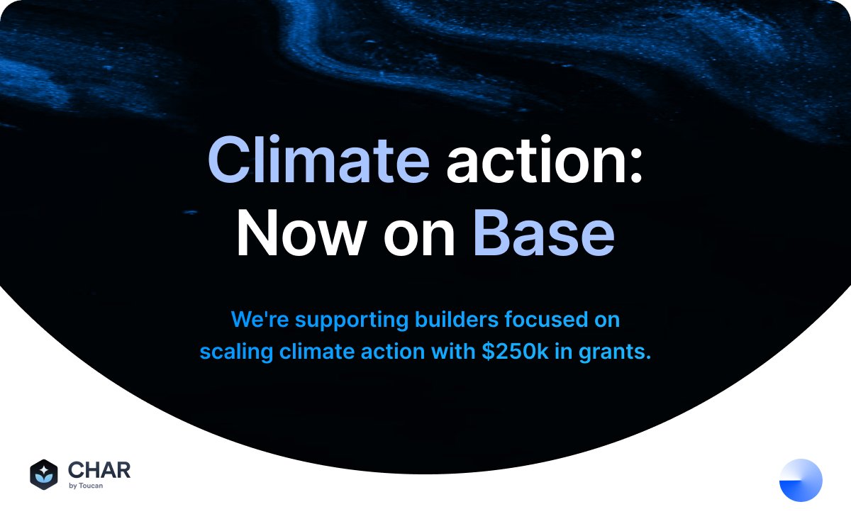 This Earth Day, Toucan is bringing carbon finance to the @Base network.

💸With a $250k grants initiative, we're supporting builders focused on scaling climate action on Base. 🧵