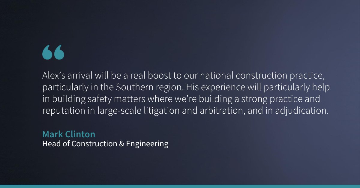 We’re delighted to announce a further boost to our #Construction and #Engineering Team with the recruitment of our new Partner, Alex Delin. Alex joins us with significant expertise acting for stakeholders in projects across construction. Find out more: bit.ly/4b5dwdz