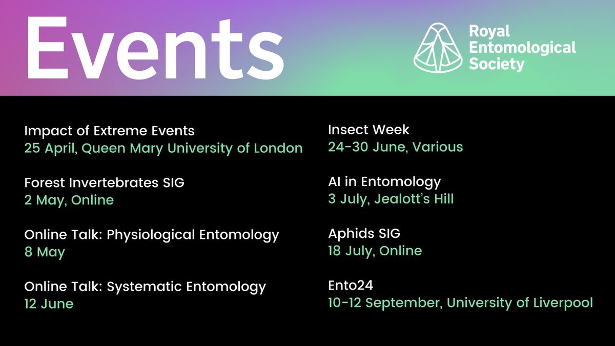 We have an exciting calendar of events coming up in 2024, covering key topics across #InsectScience & more will be announced soon! Be sure to join the Society before registering, members have access to #discounted registration fees for all our #events. royensoc.co.uk/events