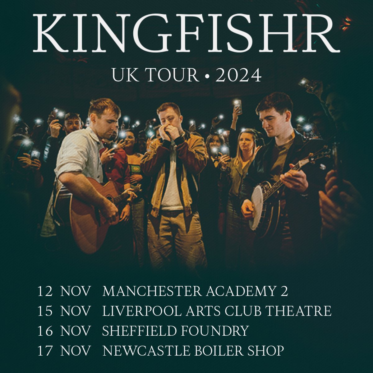 *NEW SHOW* Join us on Sunday 17 November, as we welcome @KingfishrBand. They quickly established themselves as one of the rising prospects in Irish music, racking up over 10 million Spotify streams to date.   On sale Friday 26 April at 10am: bit.ly/4b7tp35