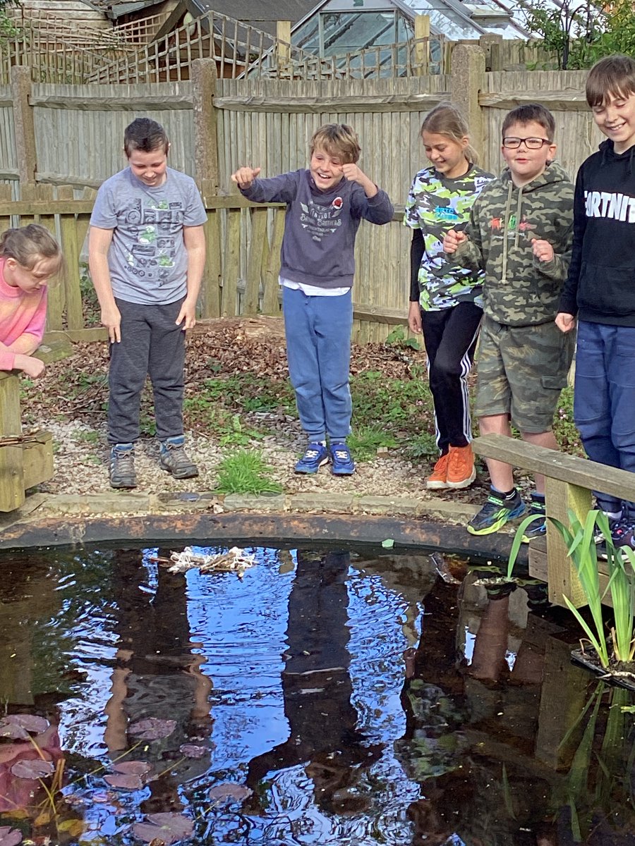 Curie class made rafts out of sticks and tested them on the pond #sinkorswim