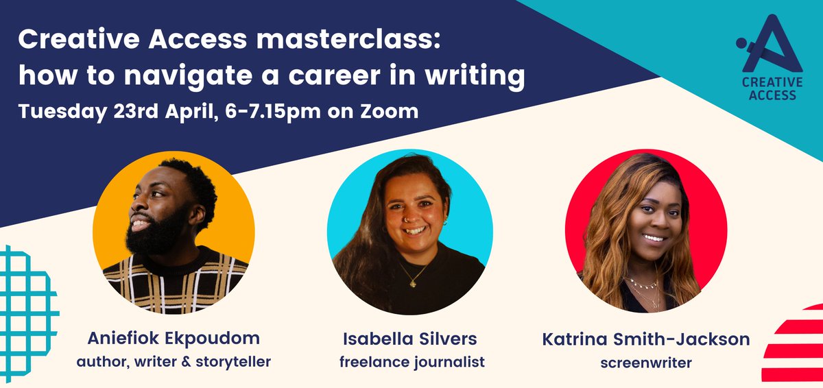 Looking forward to this @_CreativeAccess panel tomorrow with @AniefiokEkp and Katrina Smith-Jackson ✍️ Sign up here: tfaforms.com/5070680?id=a1d… I remember going to my first Creative Access event at @Channel4 a decade ago, and now I'm the one on the panel!