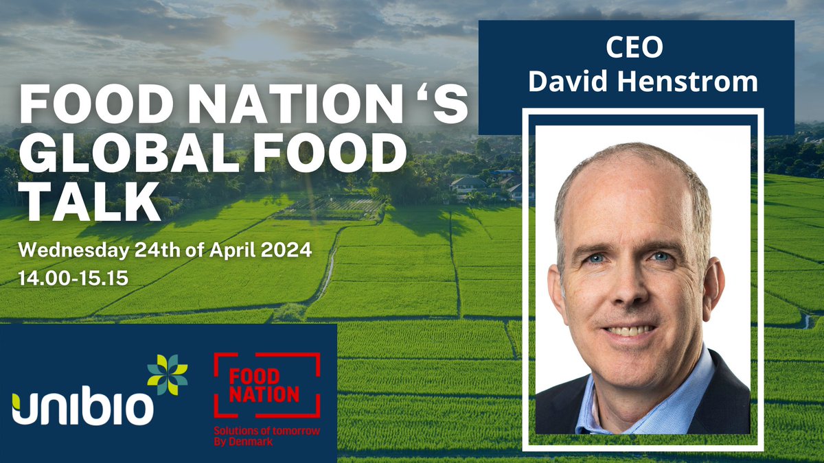 Unibio are pleased to announce that David Henstrom will be attending the Food Nation’s Global Food Talk in Copenhagen on the 24th of April. This event contributes to important international discussions on the green transition.