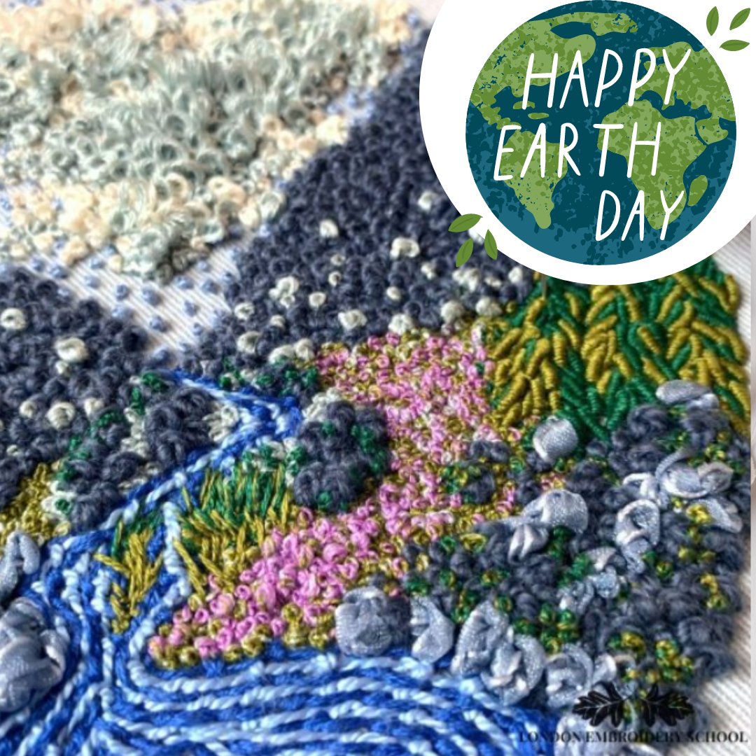 Happy Earth 🌍Day! “The greatest threat to our planet is the belief that someone else will save it.” — Robert Swan . . . . . #londonembroideryschool #happyearthday #earthday #planetvsplastics