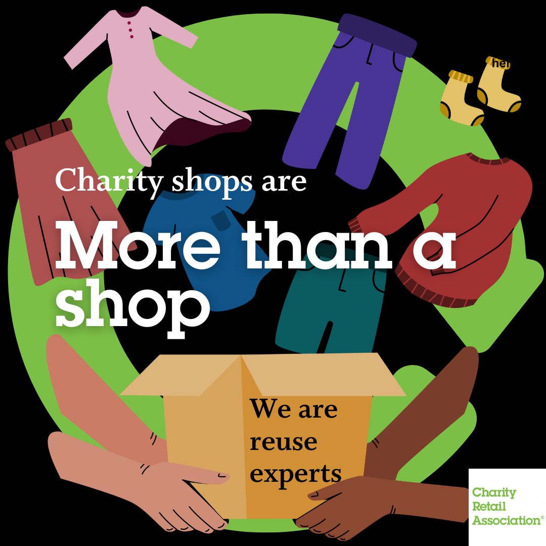#CharityShops massively reduce the volume of reusable items thrown away each year by finding new homes for #SecondHand goods. Every year, charity shops divert 339,000 tonnes of clothing from landfill. ♻️#MoreThanAShop #Reuse #Circularity