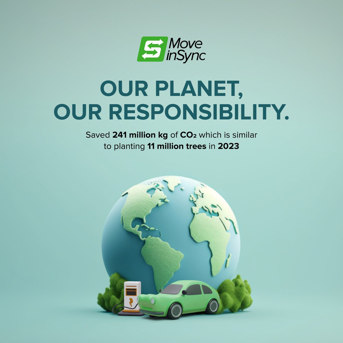 At #moveinsync, we're proud to play our part in doing better for the Earth. Through our innovative #employeetransport solution, we saved 241 million kgs of CO2 emissions in 2023 – that's equivalent to planting around 11 million trees🌍💚

#HappyEarthDay