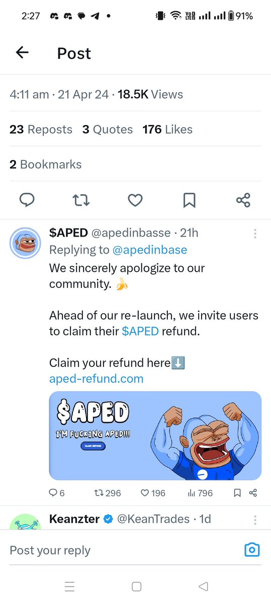 Uncorruptsagar's tweet photo. @apedinbase You guys are scammers. The comments posted below are your own people that is why you are not deleting the comments for almost a day. Bloody scammers give me my money back. https://t.co/2zHgeHOThk