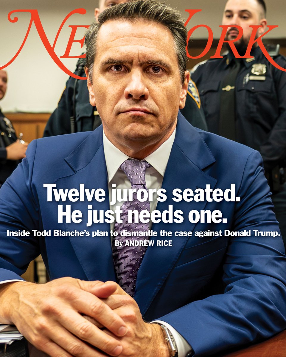 Todd Blanche doesn’t have to believe his client, Donald Trump. He just needs to keep him out of jail until after the election. @riceID reports for our latest cover story: trib.al/Bi6IRnD