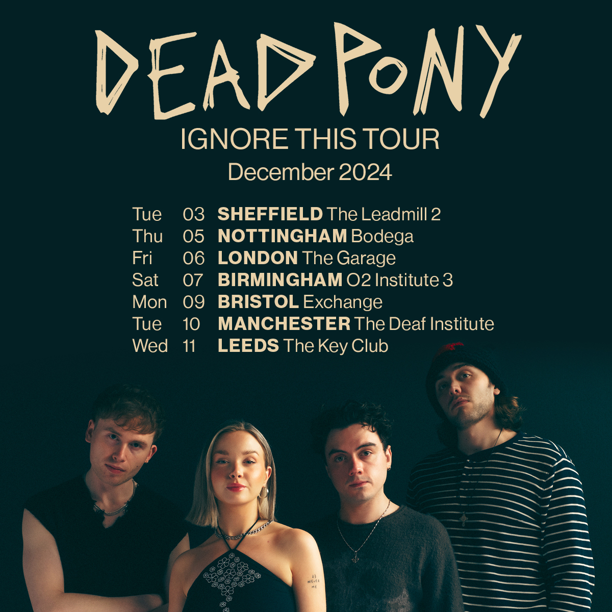 🎉 @DeadPonyBand have confirmed a string of UK tour dates for this December. You can get tickets on Friday at 10am! 🎟️: bit.ly/4d7IKT5