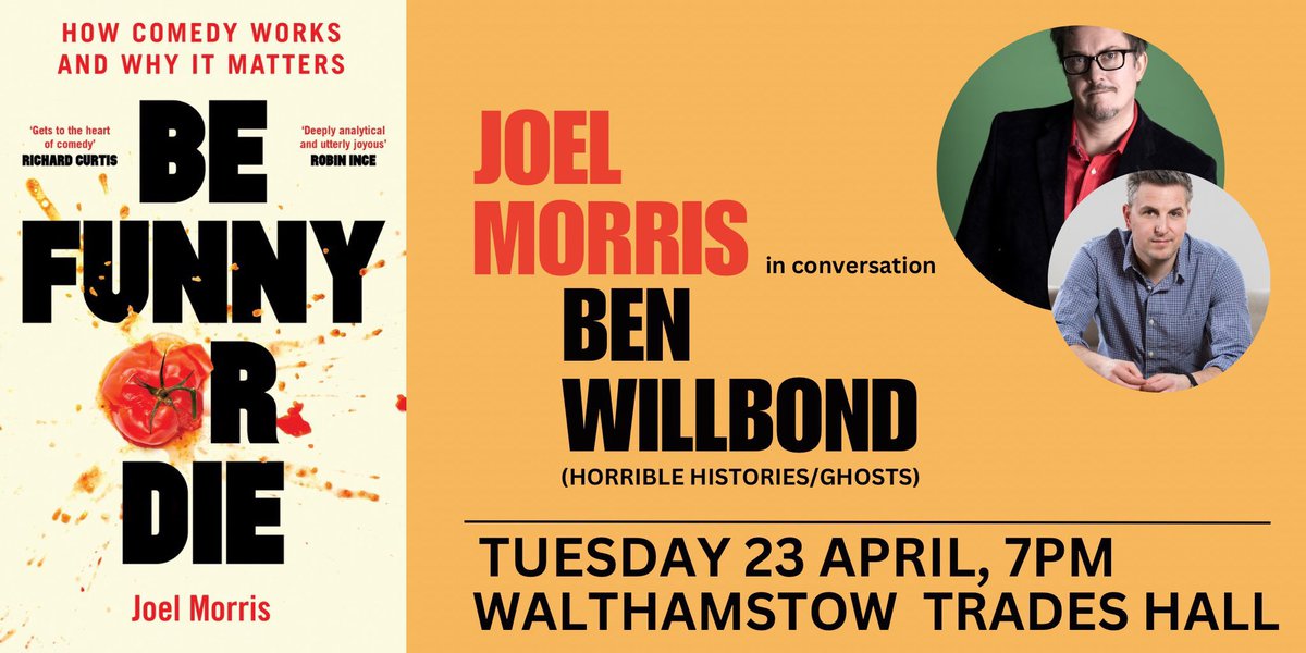 This is tomorrow night in Walthamstow with @gralefrit & @benwillbond and it will be an absolute hoot and also comedy nerd heaven. Handful of tickets left if you’re quick. eventbrite.com/e/be-funny-or-…