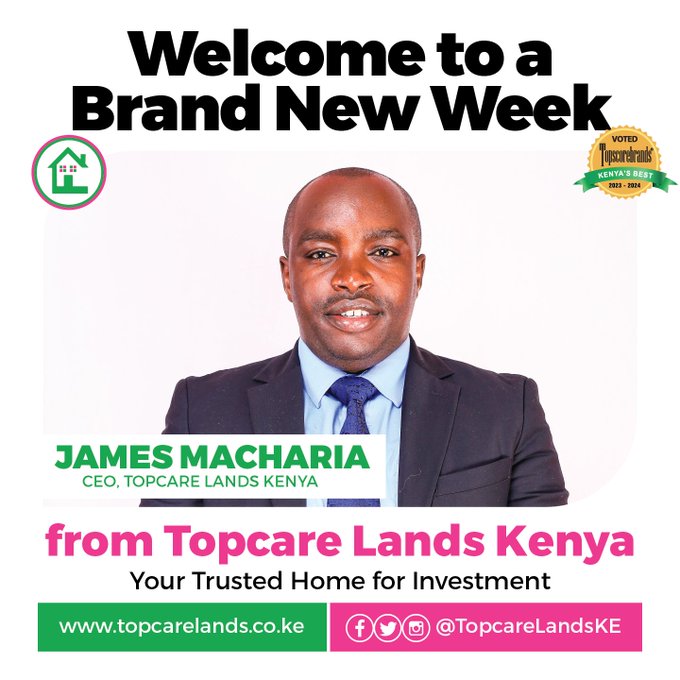 Wishing all our dear investors a prosperous and joyful week ahead!  #TopcareLandsKenya #InvestmentOpportunities #connectedsummit2024 #HappyWeek #builtontrust