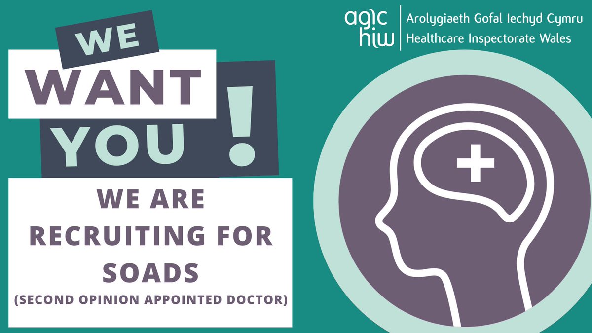 📢 Join our team of SOADs! 🔎 A SOAD is an independent #ConsultantPsychiatrist appointed by HIW, and only ‘becomes’ a #SOAD when appointed to give an individual second opinion. 🔗 hiw.org.uk/second-opinion… #HIW #Psychiatrist #MentalHealth #HealthJobs #Vacancies