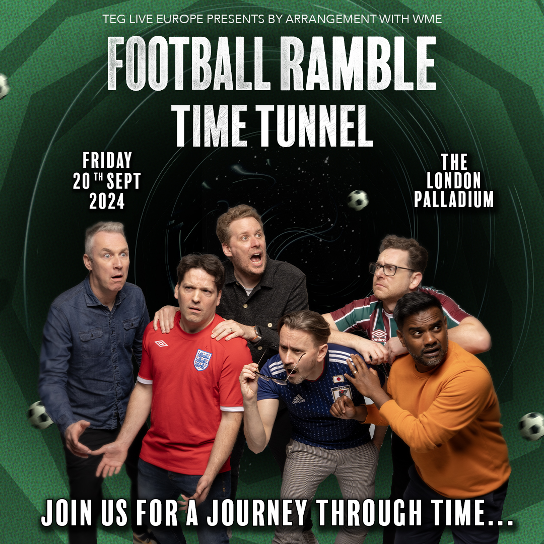 📣 NEWS: For one night only, @FootballRamble: Time Tunnel guides you through the most outrageous and hilarious moments in football this September. 🎟️ Tickets go on sale Fri 26 Apr, 10am: lwtheatres.co.uk/whats-on/footb…