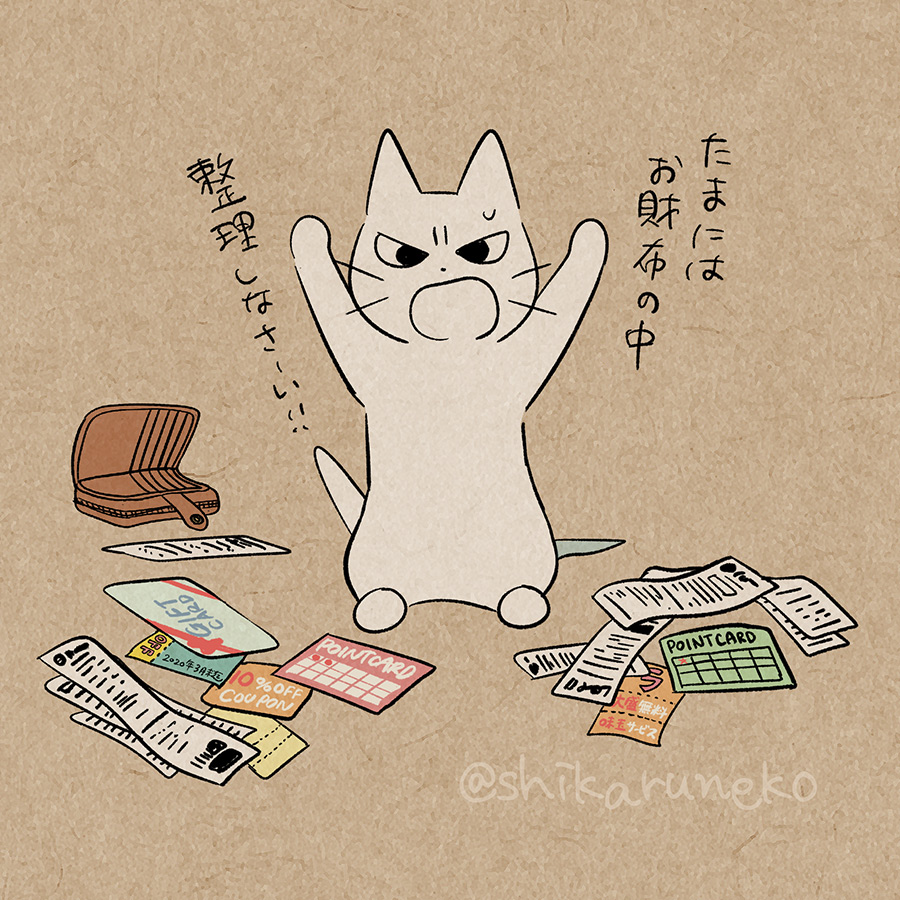 財布がパンパンな人を叱ってくれる猫 