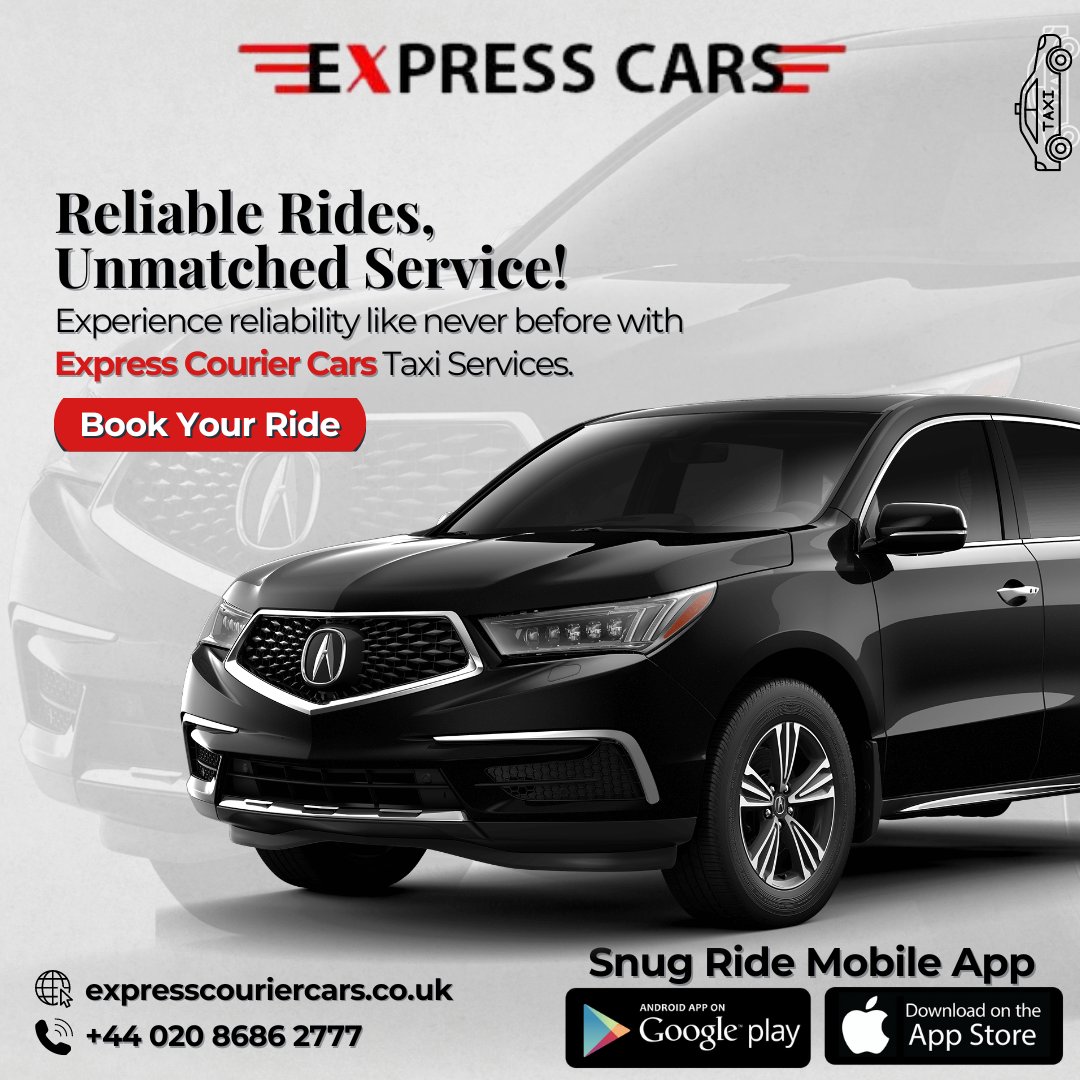 expresminicabs's tweet photo. Rain or shine, day or night, our taxis are here for you. Experience reliability like never before with Express Courier Cars Taxi Services.
Book Now: https://t.co/gbRJ2TAFS7
Call Now: 020 8686 2777
Download The Sung Ride App
#ExpressCars #ReliableRides #Transport  #BookNow  #Cab https://t.co/A9qWG7lw1L