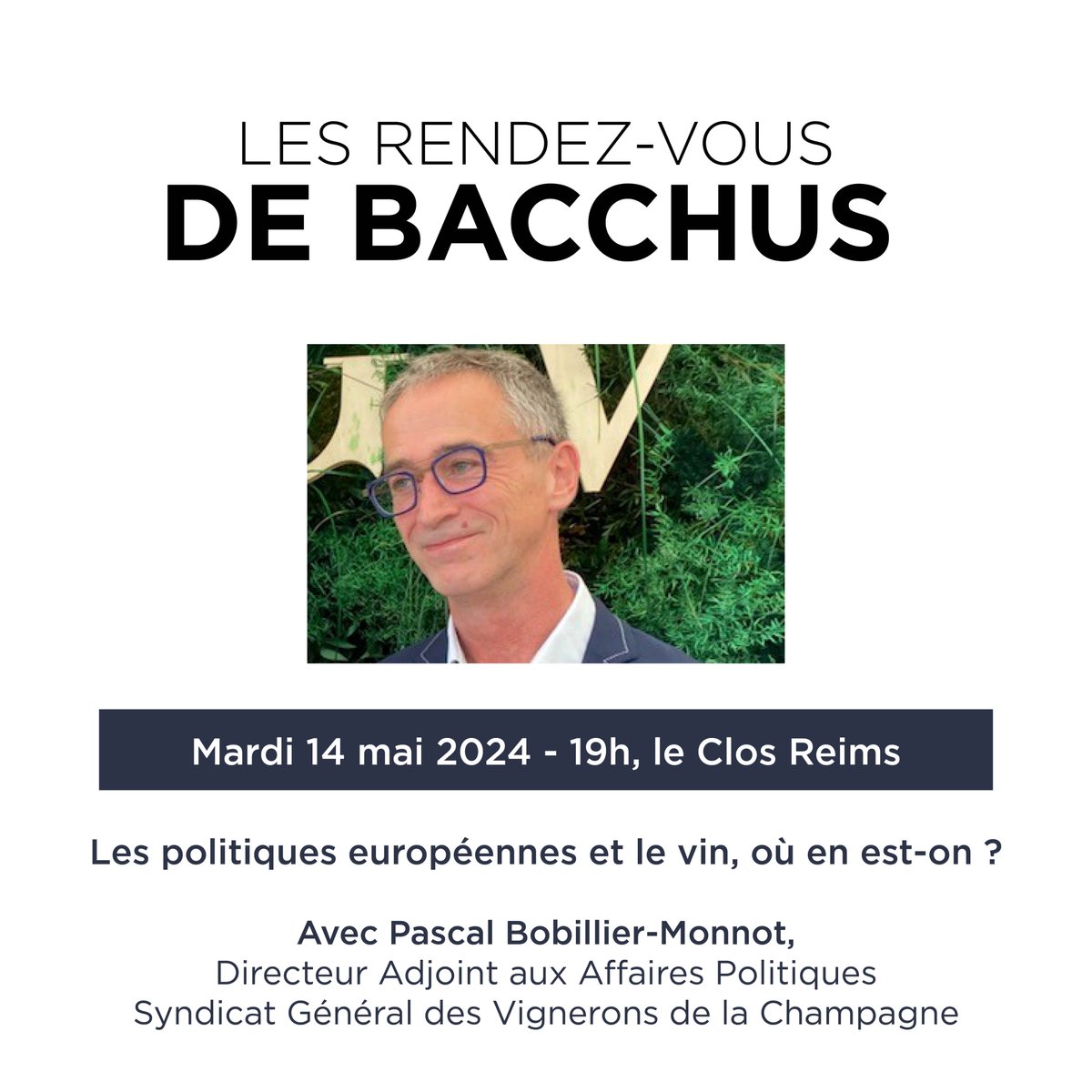 Institut G.Chappaz (@igchappaz) on Twitter photo Prochain RDV de Bacchus
➤ Mardi 14 mai, 19h au Clos à Reims
➤ Les politiques européennes et le vin, où en est on ?
➤ Avec Pascal BOBILLIER-MONNOT, Directeur Adjoint aux Affaires Politiques du SGV
✅ Réservation tinyurl.com/4jrury59
<a href="/universitereims/">Université de Reims Champagne-Ardenne</a> #rdvbacchus Prochain RDV de Bacchus
➤ Mardi 14 mai, 19h au Clos à Reims
➤ Les politiques européennes et le vin, où en est on ?
➤ Avec Pascal BOBILLIER-MONNOT, Directeur Adjoint aux Affaires Politiques du SGV
✅ Réservation tinyurl.com/4jrury59
<a href="/universitereims/">Université de Reims Champagne-Ardenne</a> #rdvbacchus