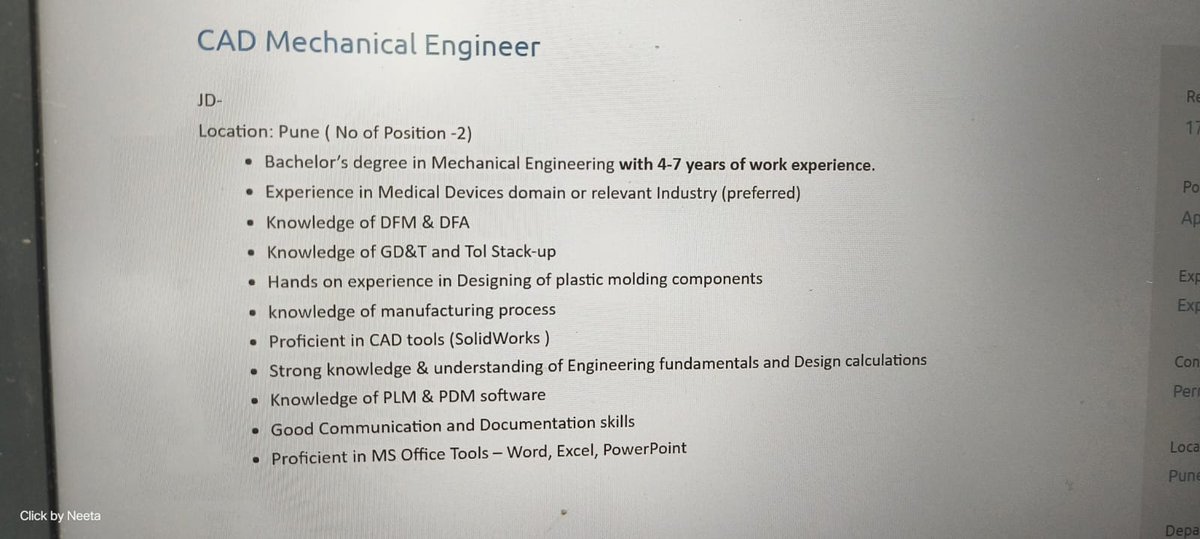 Employment Opportunity

Good opportunity for CAD Mechanical Engineers in Capgemini

Share relevant cv's on: neeta.mali@capgemini.com