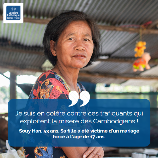 Souy Han, une Cambodgienne de 53 ans, témoigne : sa fille a été victime d’un mariage forcé en Chine. L'aide de l'ONG Adhoc, partenaire du #SecoursCatholique, a permis son retour au #Cambodge. 👉secours-catholique.org/m-informer/par…