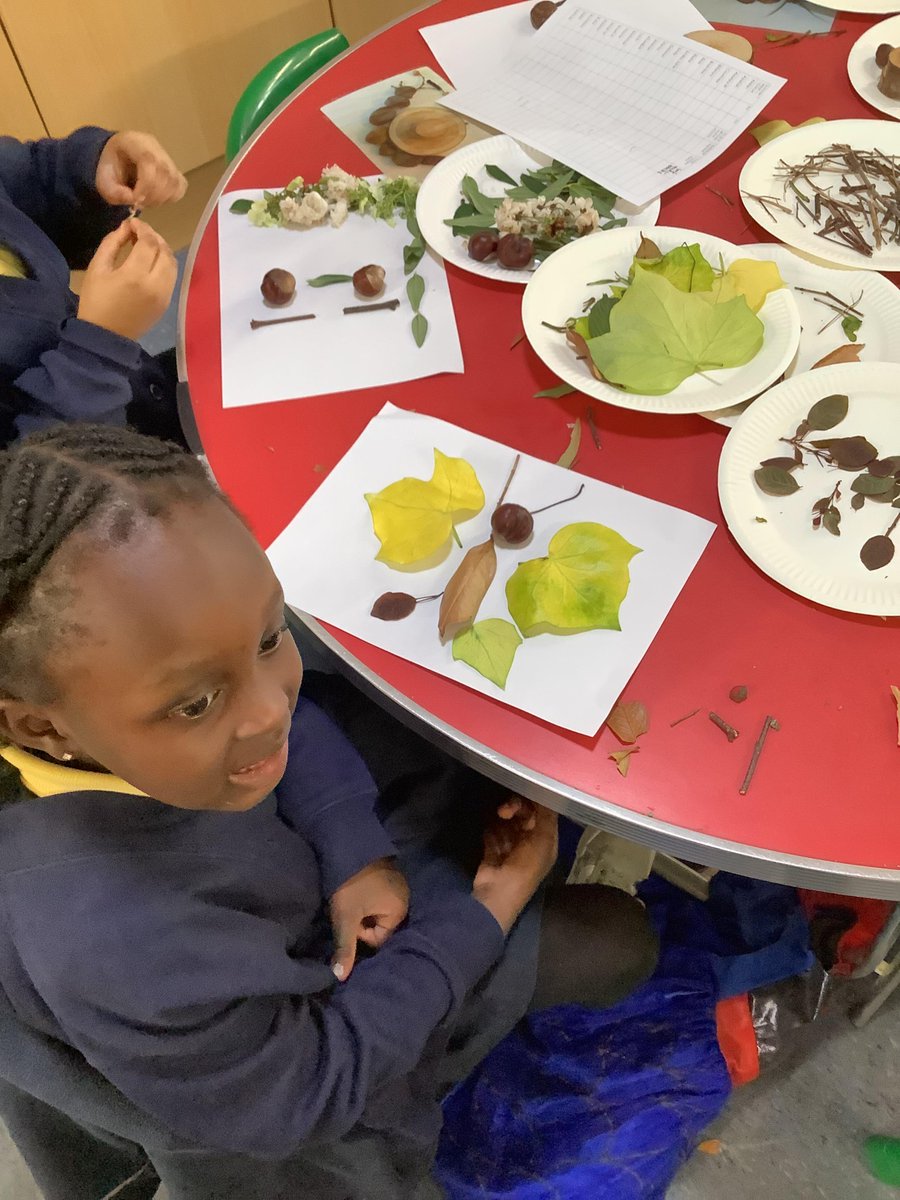#EYFS Our theme this term is ‘Into The Garden’. To begin the topic, the children produced some lovely art using natural materials we found in the playground.