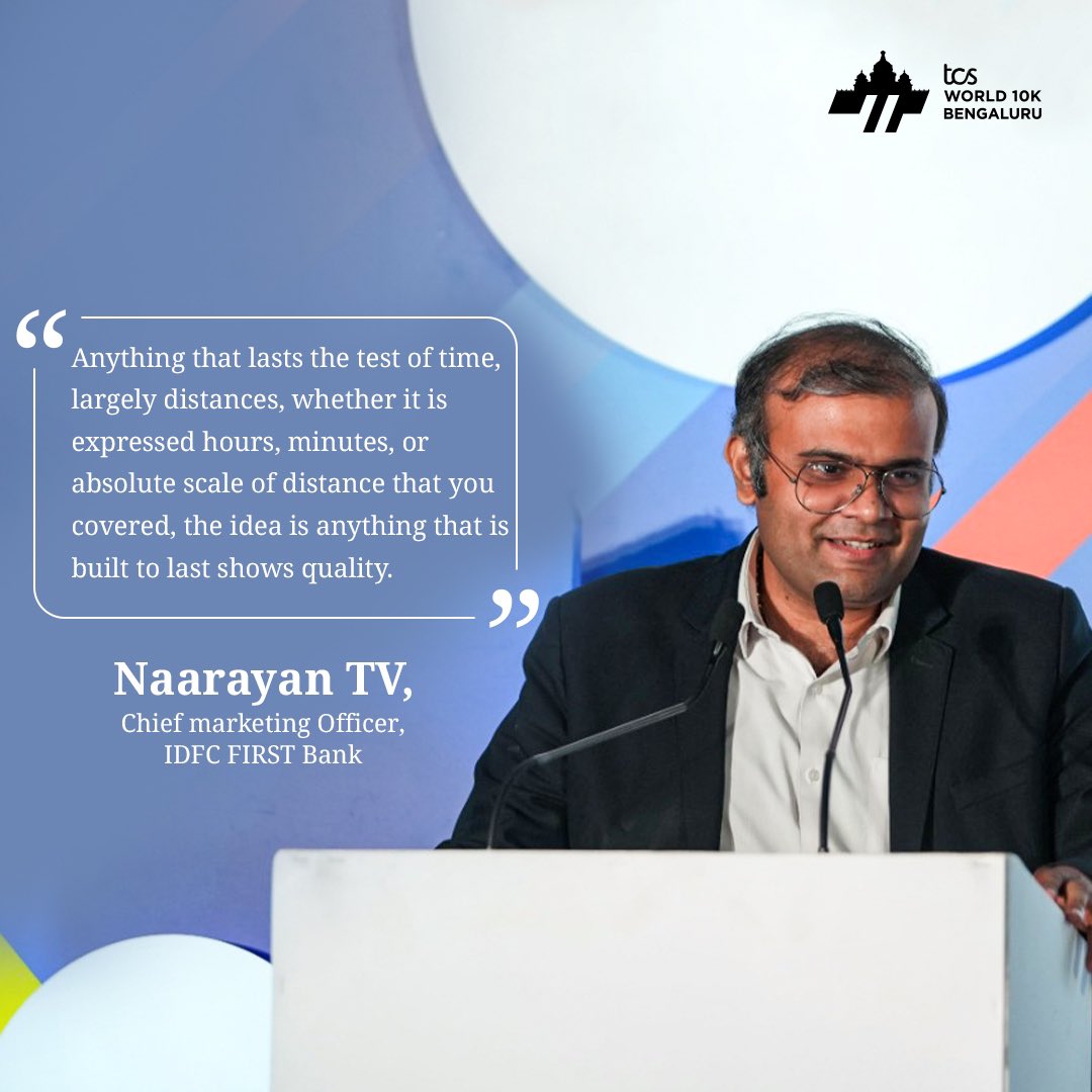 Naarayan TV, Chief Marketing Officer of IDFC FIRST Bank, on #TCSW10K as we approach race day! #EndendiguBengaluru