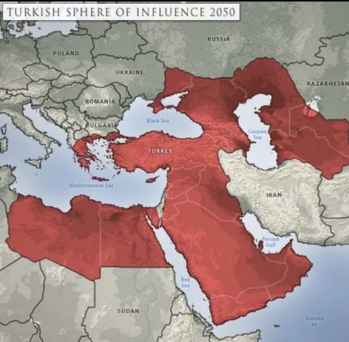 Stratfor “gölge CİA”
2050 yılında Türkiye'nin etki alanlarını öngördüğü bir harita yayınladı