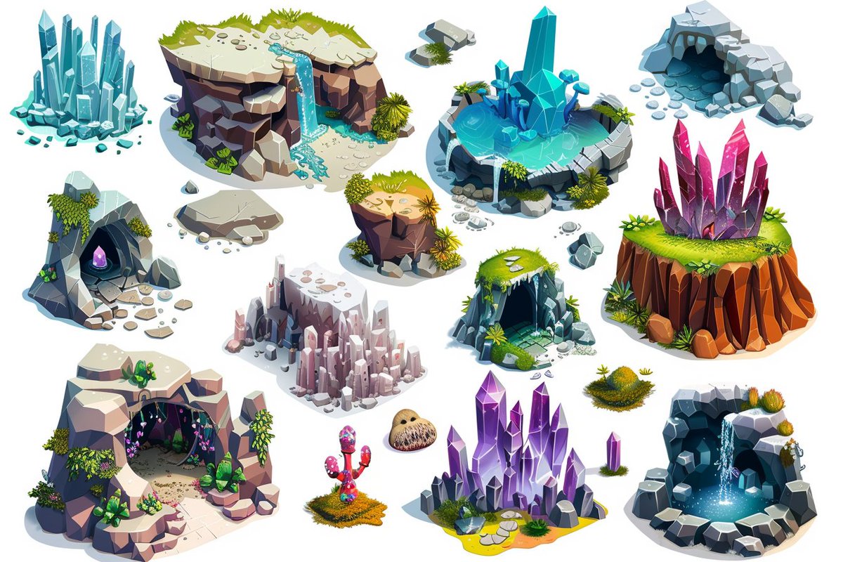 CharaspowerAI's tweet image. 🚨#PromptShare🚨
Let&apos;s dive into a #prompt for game assets in isometric mode, a simple prompt that does the job well for creating environment assets.

Set of isometric [elements descriptions] for game, low poly style, white background, low poly, 3D, high quality, professional…