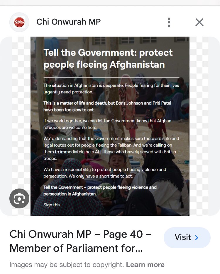 @DaveAtherton20 Chi Onwurah @ChiOnwurah is Labour MP for Newcastle upon Tyne Central.
She has been lobbying Ministers to let more Afghan Asylum seekers into UK