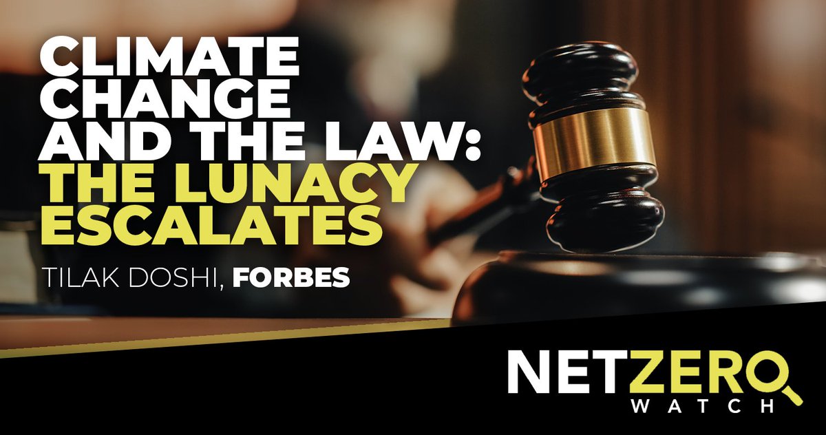 “Climate policies that cannot get implemented by democratic means are now pushed through by lawfare campaigns backed by the powerful climate-focused foundations… Ordinary people have effectively been silenced.” @tilakdoshi

#CostOfNetZero

👉forbes.com/sites/tilakdos…