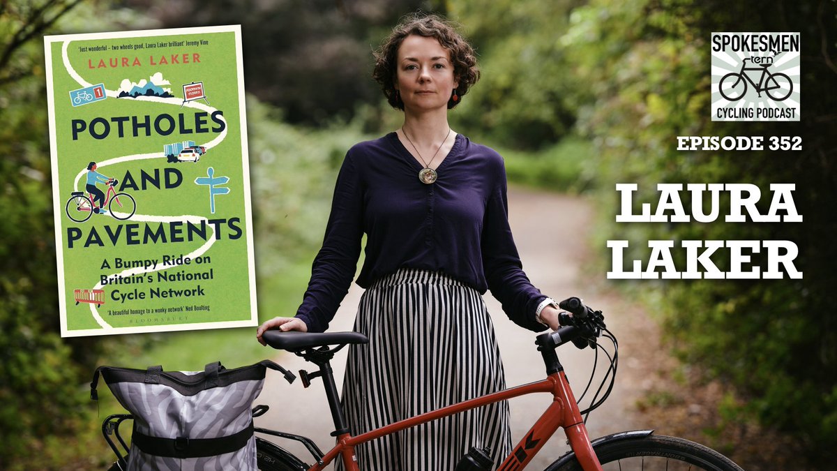 From last night — 66-minute podcast chat with @laura_laker about her book published on 9th May, Potholes and Pavements, a 'bumpy ride' on the @Sustrans National Cycle Network. @ternbicycles the-spokesmen.com/lauralaker/