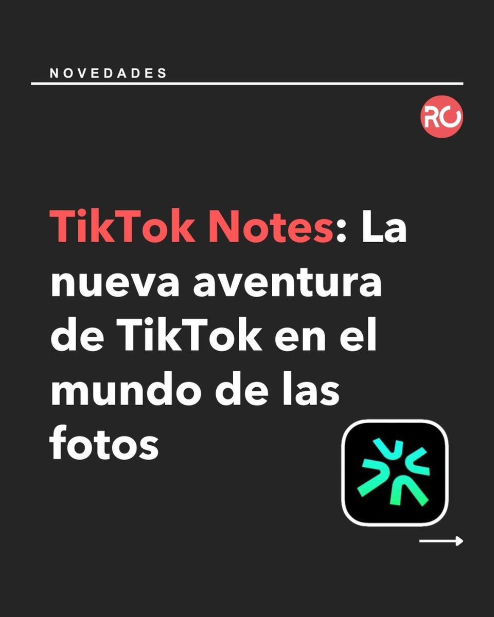 ROIANDCO's tweet photo. 🔥Tras muchos rumores, llega TikTok Notes. La nueva aplicación de ByteDance.
Se trata de una aplicación para compartir fotos y publicaciones que se aleja de la mecánica de los vídeos de corta duración presentes en su aplicación actual.
#TikTokNotes #TikTok #agencia #redessociales https://t.co/u0oQXLHqDC