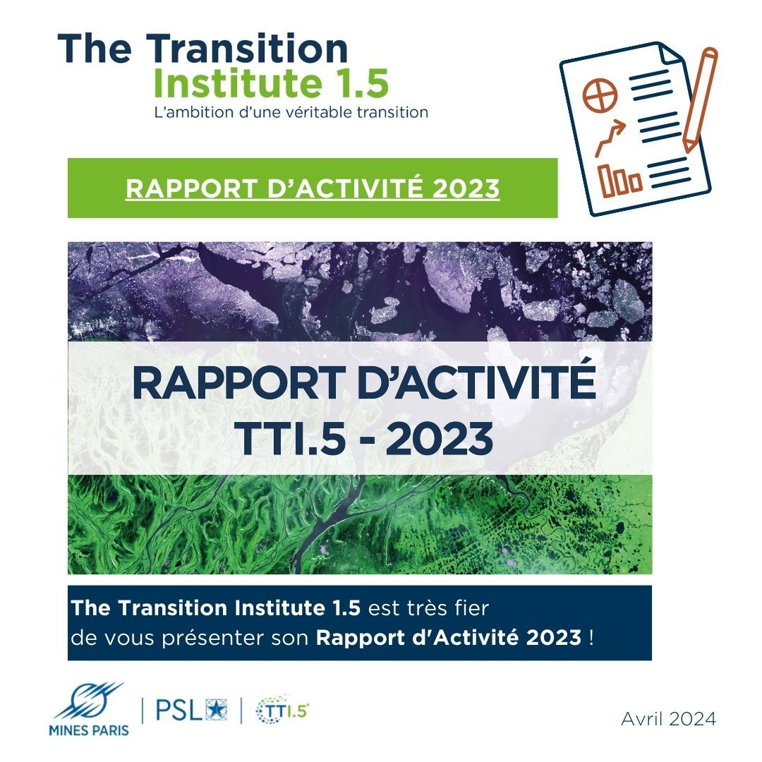 Mines Paris - PSL (@mines_paris) on Twitter photo 🌱 <a href="/TTI5_MinesParis/">The Transition Institute 1.5</a>, notre Institut de #recherche des #transitions fête aujourd'hui ses 2 ans d'engagement dans la réponse aux défis de la neutralité #carbone et du #changementclimatique.
👉Découvrez le rapport d'activité 2023 : vu.fr/rLhug
<a href="/Fondation_Mines/">Fondation Mines Paris</a> 🌱 <a href="/TTI5_MinesParis/">The Transition Institute 1.5</a>, notre Institut de #recherche des #transitions fête aujourd'hui ses 2 ans d'engagement dans la réponse aux défis de la neutralité #carbone et du #changementclimatique.
👉Découvrez le rapport d'activité 2023 : vu.fr/rLhug
<a href="/Fondation_Mines/">Fondation Mines Paris</a>