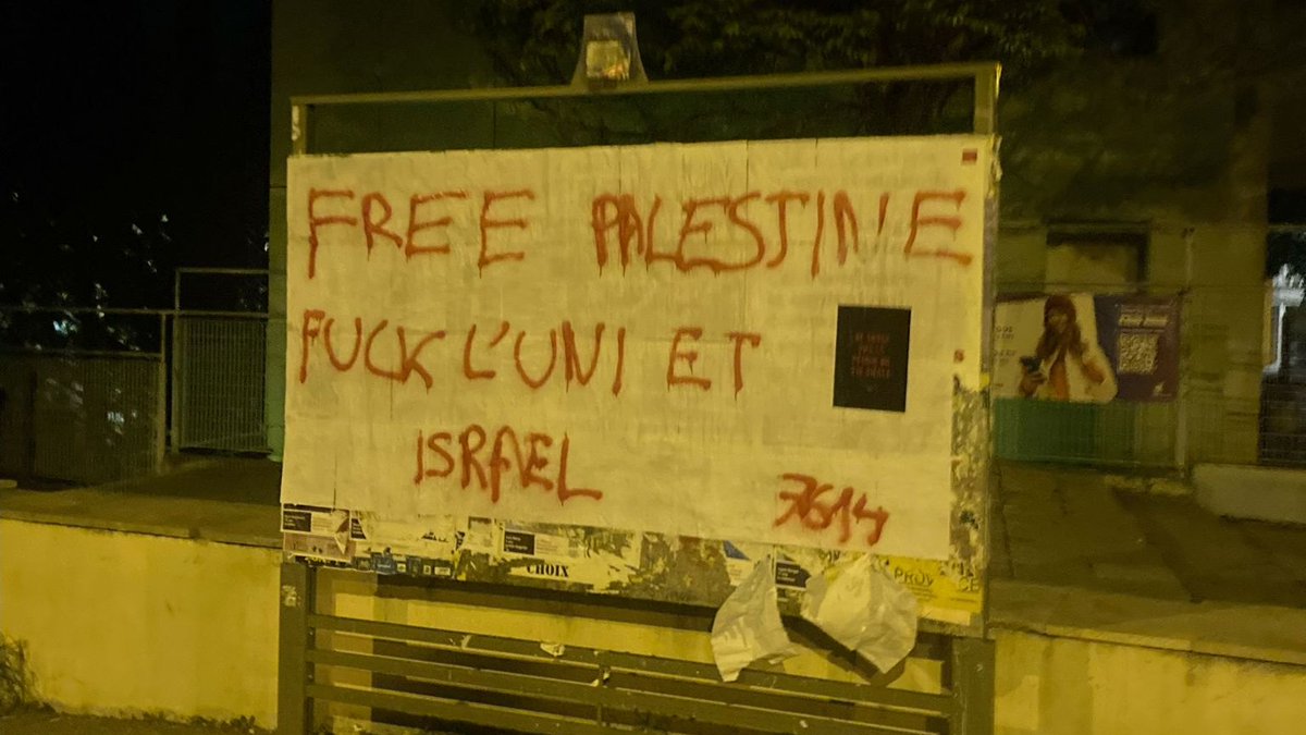 « Fuck l’UNI et Israël » Malgré les menaces réitérées de l’extrême-gauche antisémite, nous ne nous soumettrons pas et nous continuerons à combattre leurs idées nauséabondes.