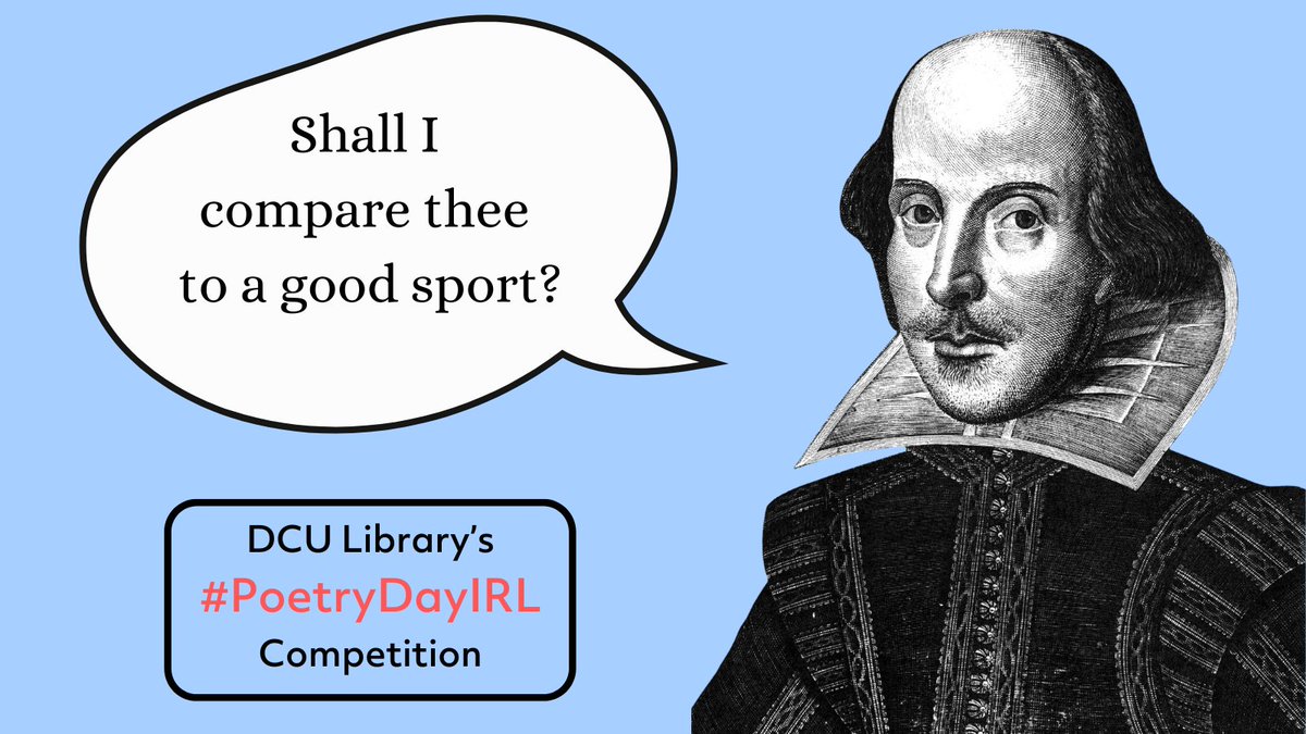Calling all our creative @DCU staff and students! We're running a poetry competition to celebrate #PoetryDayIRL on 25th April. Post an original poem on this year's theme 'good sports' before Thursday & tag us to be in to win a €30 book token. More info: bit.ly/3U1hInG