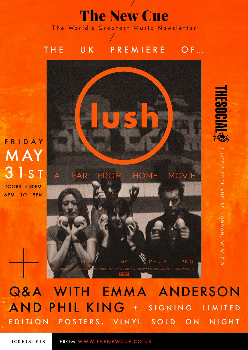 Emma and I will be doing a Q&A at the London showing of my short film 'Lush : A Far From Home Movie' on Friday May 31st from 6-8pm at The Social in London. Tickets can be bought here : thenewcue.co.uk/?utm_source=su…