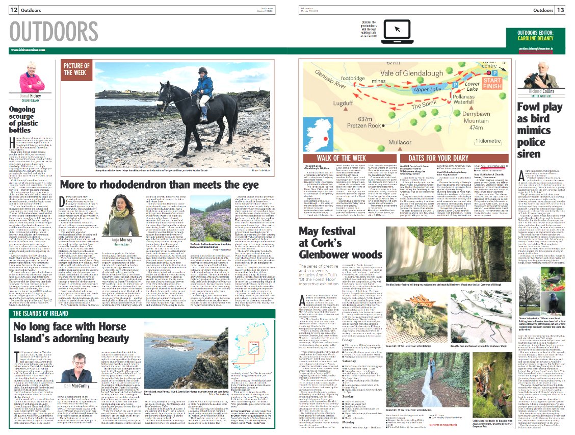 Caroline Delaney (@cardelaney) on Twitter photo Links: exa.mn/t7z
‣ Rhododendron
‣ plastic bottle scourge
‣ fowl play as bird mimics police siren
‣ beautiful Horse Island
‣ Wreath-making & 'dogsercise' at Cork's Glenbower Woods
‣ Glendalough walk
<a href="/MiseAnja/">Anja Murray</a>
<a href="/RushyMountain/">Donal Hickey</a>
<a href="/dan_maccarthy/">Travel News Dan</a>
<a href="/Johngodwyer1/">John G O'Dwyer</a> Links: exa.mn/t7z
‣ Rhododendron
‣ plastic bottle scourge
‣ fowl play as bird mimics police siren
‣ beautiful Horse Island
‣ Wreath-making & 'dogsercise' at Cork's Glenbower Woods
‣ Glendalough walk
<a href="/MiseAnja/">Anja Murray</a>
<a href="/RushyMountain/">Donal Hickey</a>
<a href="/dan_maccarthy/">Travel News Dan</a>
<a href="/Johngodwyer1/">John G O'Dwyer</a>