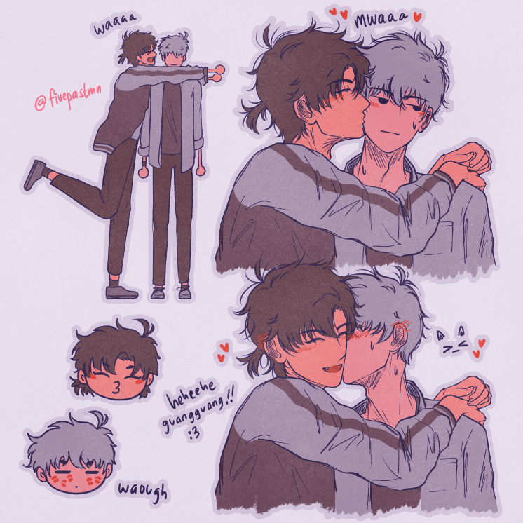late entry for #ShiguangFluffWeek2024 day5 — kiss!