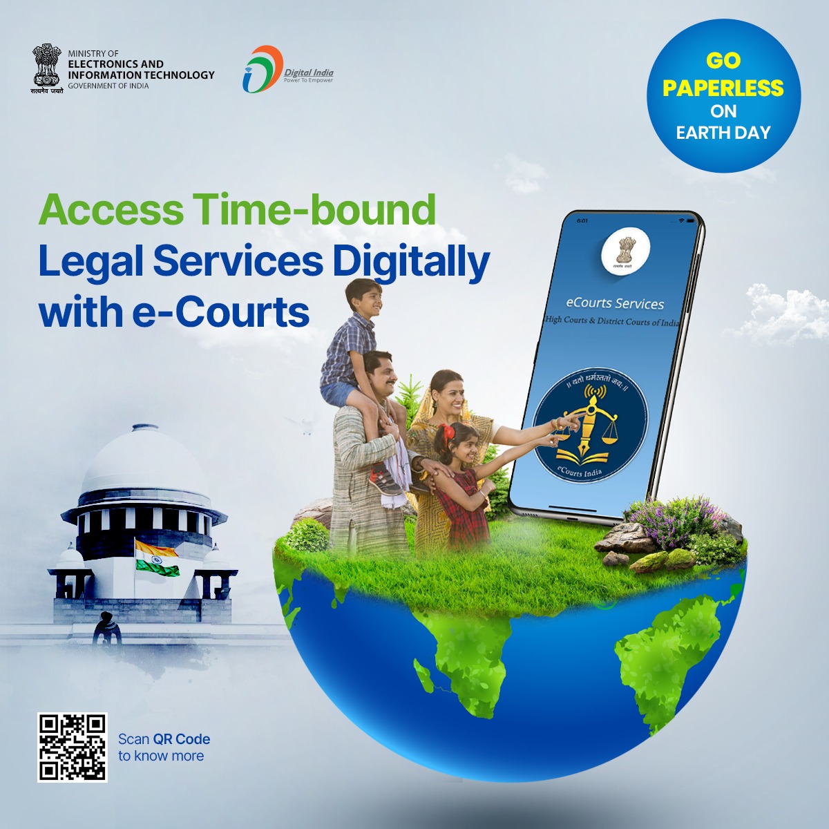 🌎 e-Courts digitises court processes and case management making the justice delivery system affordable, accessible & transparent. Visit ecourts.gov.in #GoPaperlessWithDigitalIndia #EarthDay @MLJ_GoI @pib_law