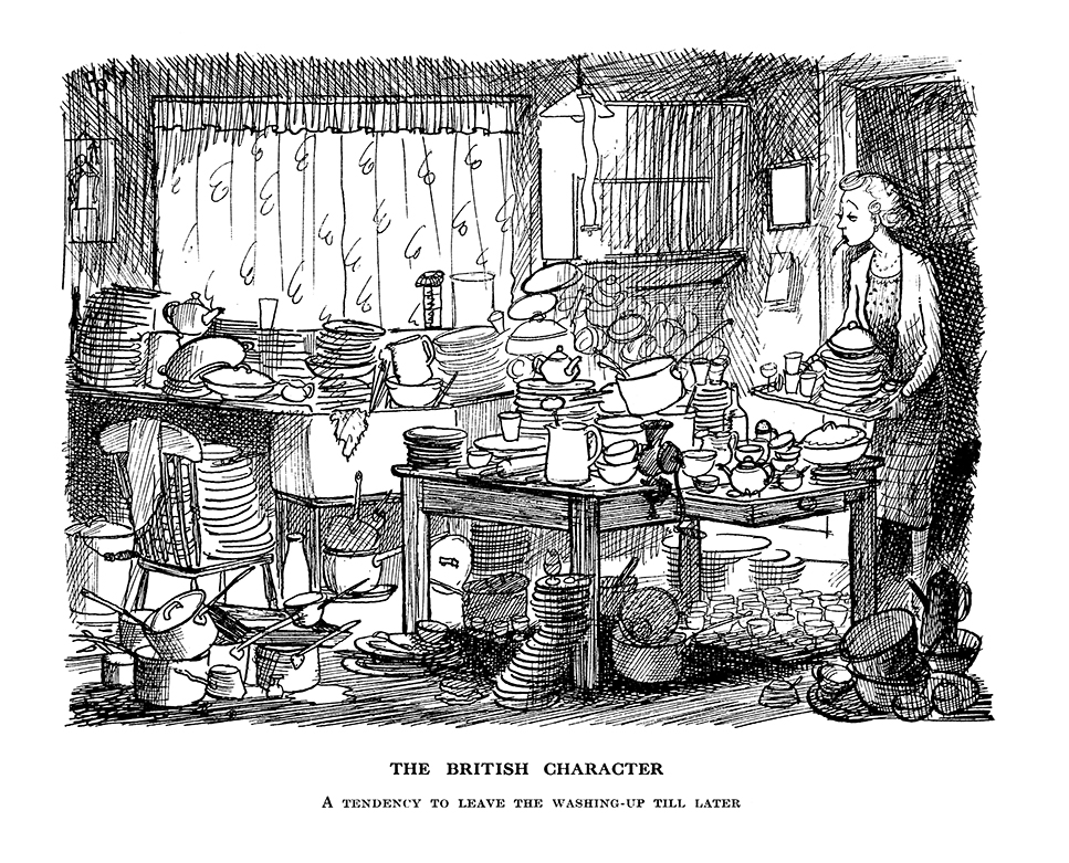 #PONT on the morning after....from26 January 1938: THE BRITISH CHARACTER - A TENDENCY TO LEAVE THE WASHING-UP TILL LATER #procrastination #washingup