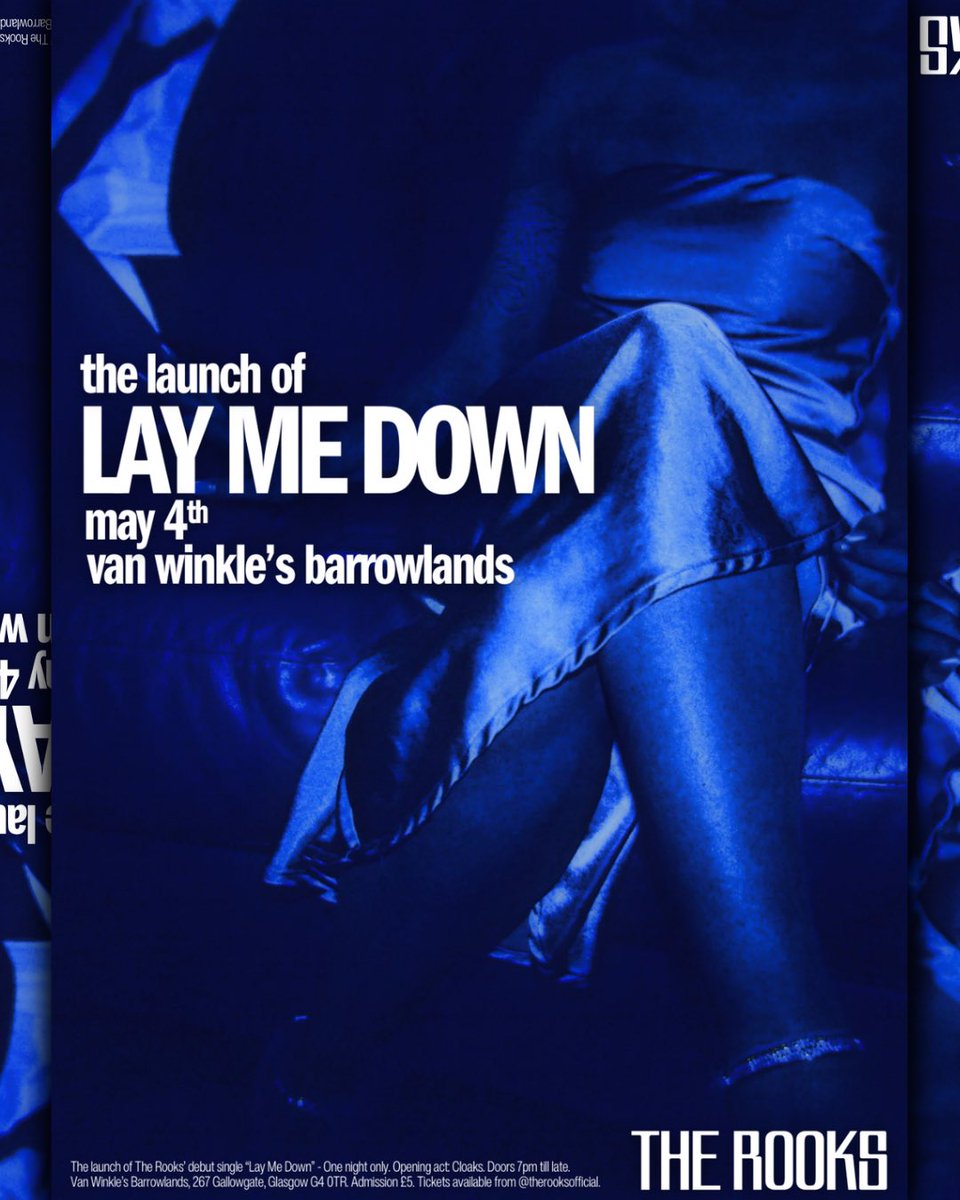 The Lay Me Down launch event. May 4th. Van Winkle’s Barrowlands. Tickets on-sale NOW via link in bio.